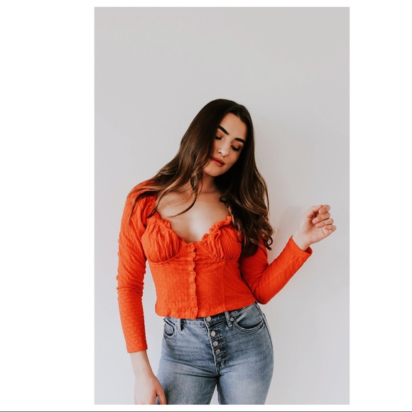 FREE PEOPLE BOHO V-NECK BUTTON DOWN BLOUSE TOP A2C - Picture 9 of 16